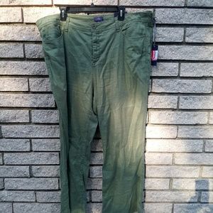 NYDJ Linen Blend Green NEW Trouser Pant  22 W